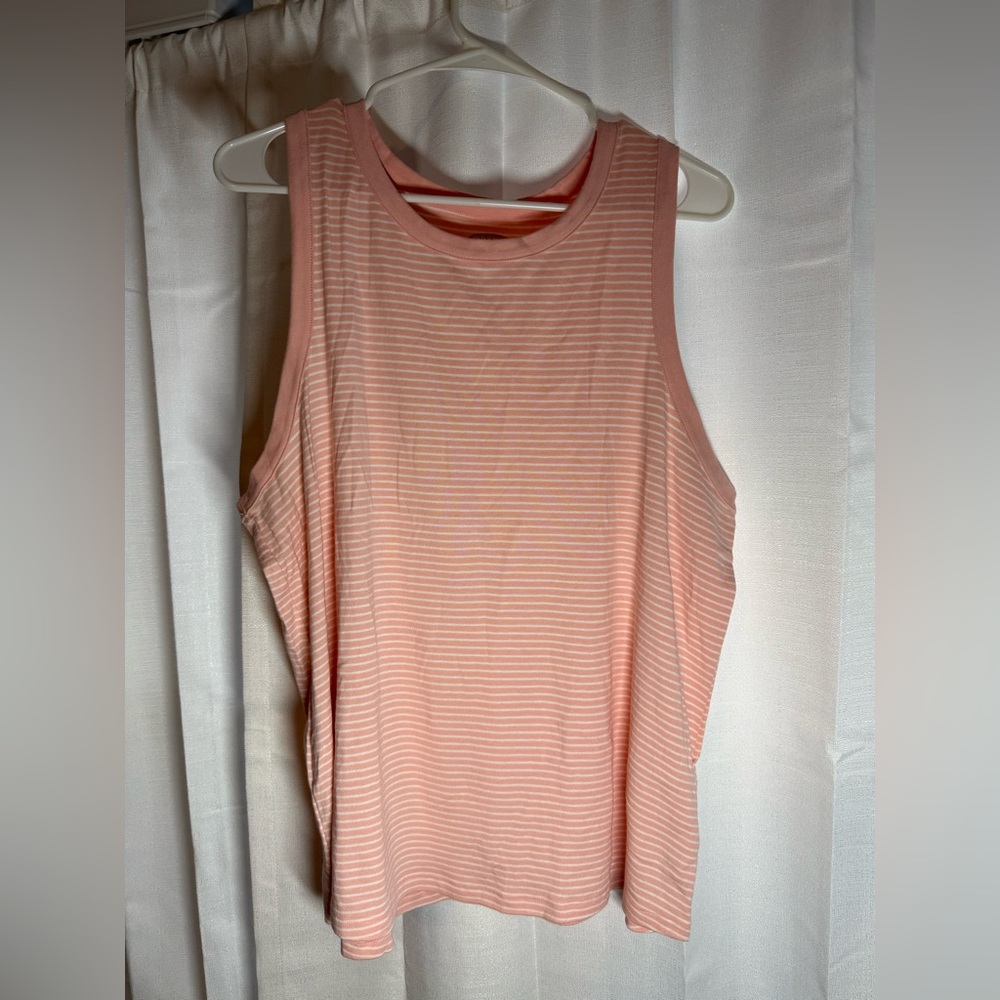 Old Navy Light Pink Striped Tank Top